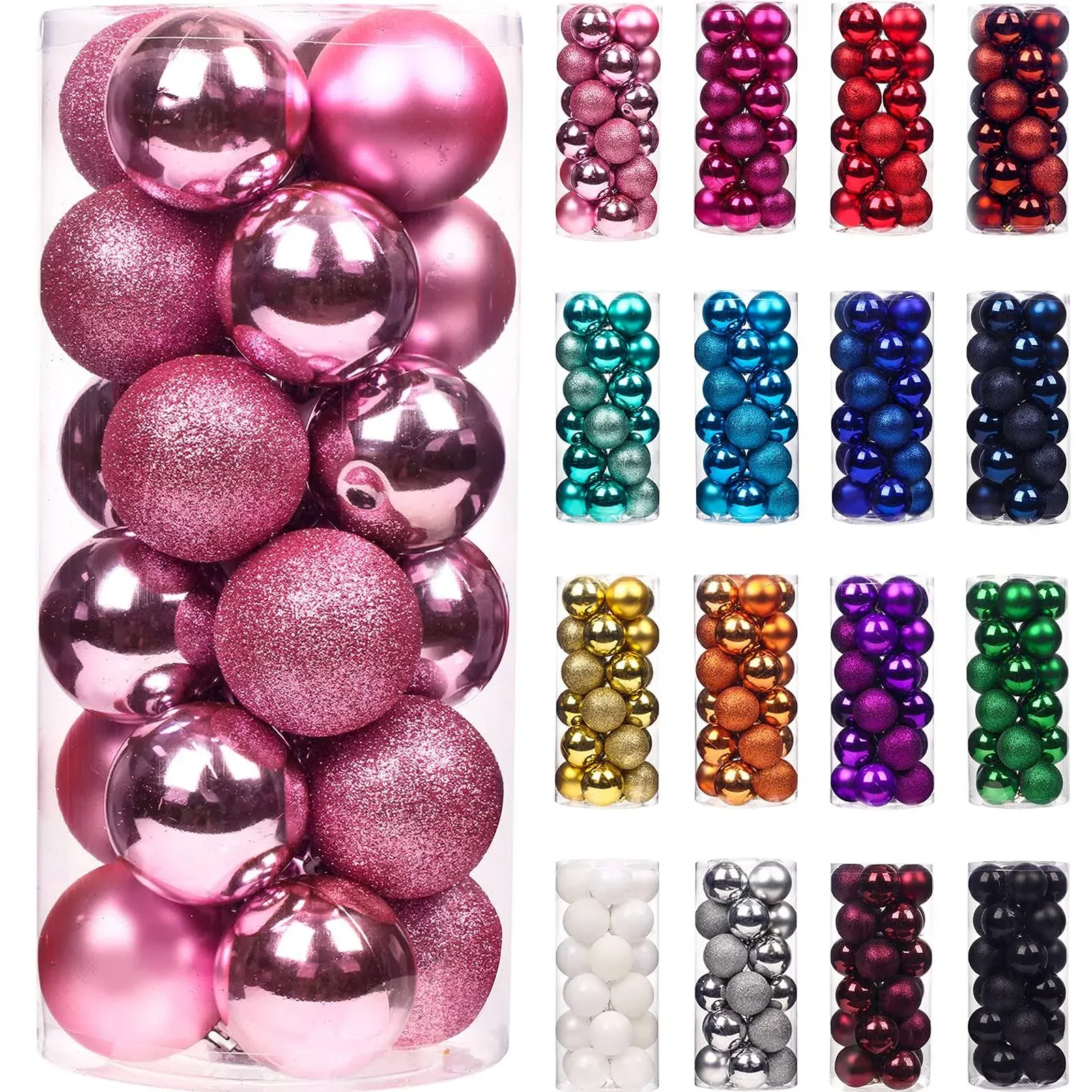 Emopeak 24Pcs Christmas Balls Ornaments for Xmas Christmas Tree - Shatterproof