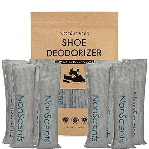 NonScents Shoe Deodorizer (8-Pack) - Odor Eliminator, Freshener for Sneakers, Gym Bags, and Lockers