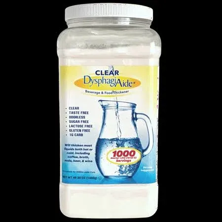 Clear DysphagiAide Beverage & Food Thickener Powder Bulk 1000 Serving (49.38 oz ...