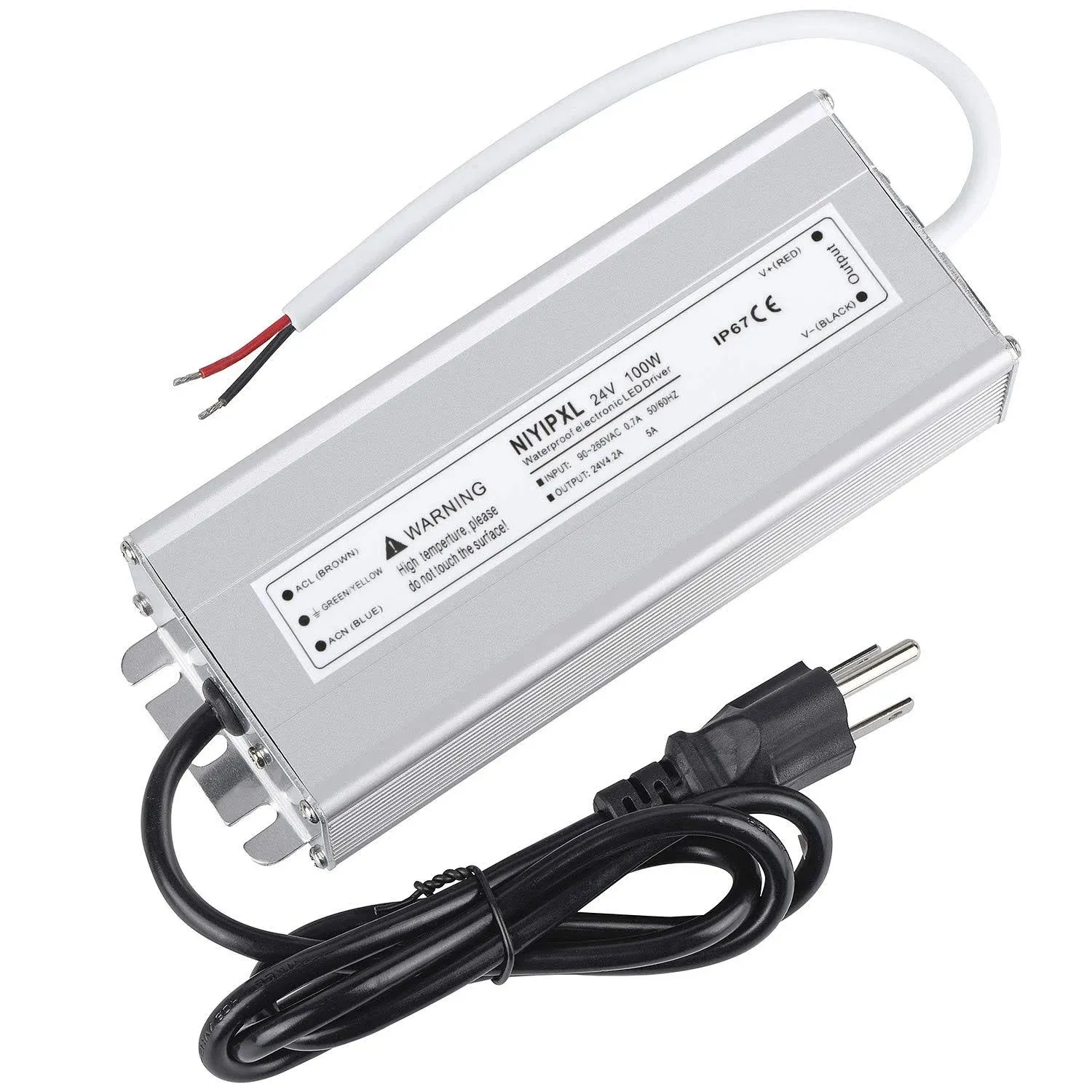 LED Driver 100 Watts 24V DC Low Voltage Transformer， Waterproof IP67 LED Powe...