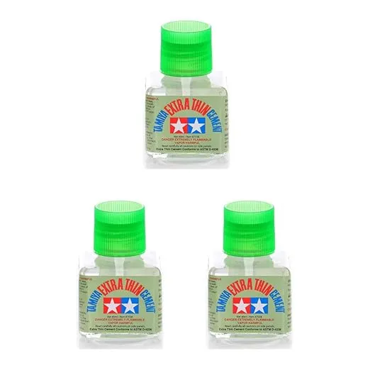 Tamiya 87038 Extra Thin Cement Glue Fine Tip 40ml (3 Pack)