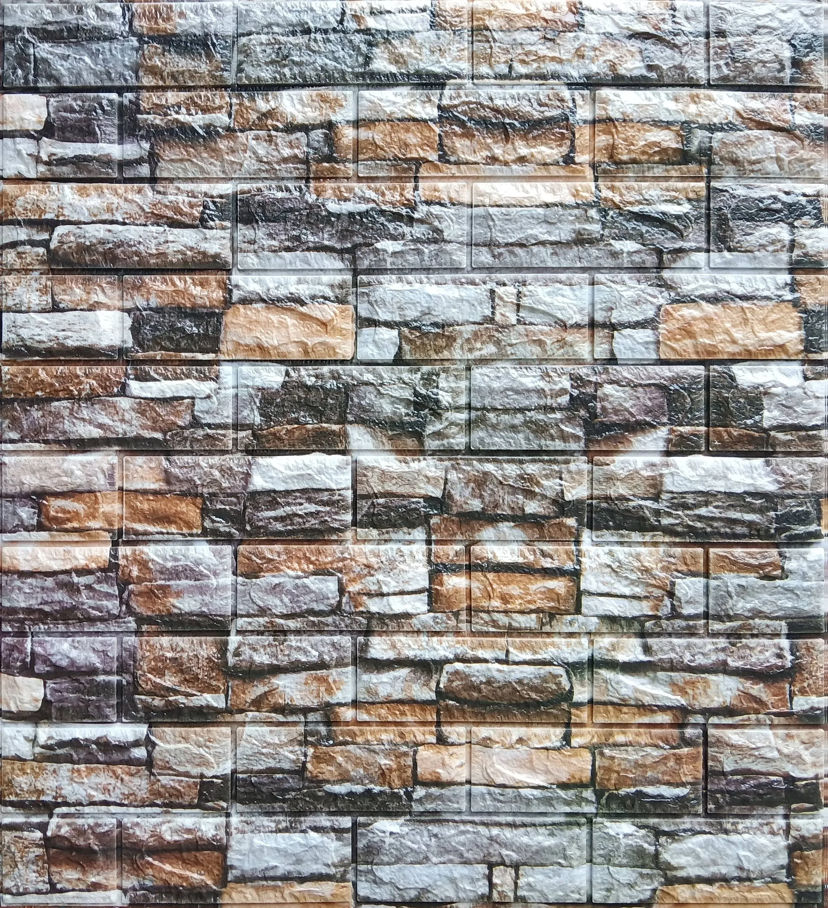 Dundee Deco Falkirk Jura II 28 in. x 28 in. Peel & Stick Multicolored Faux Bricks ...