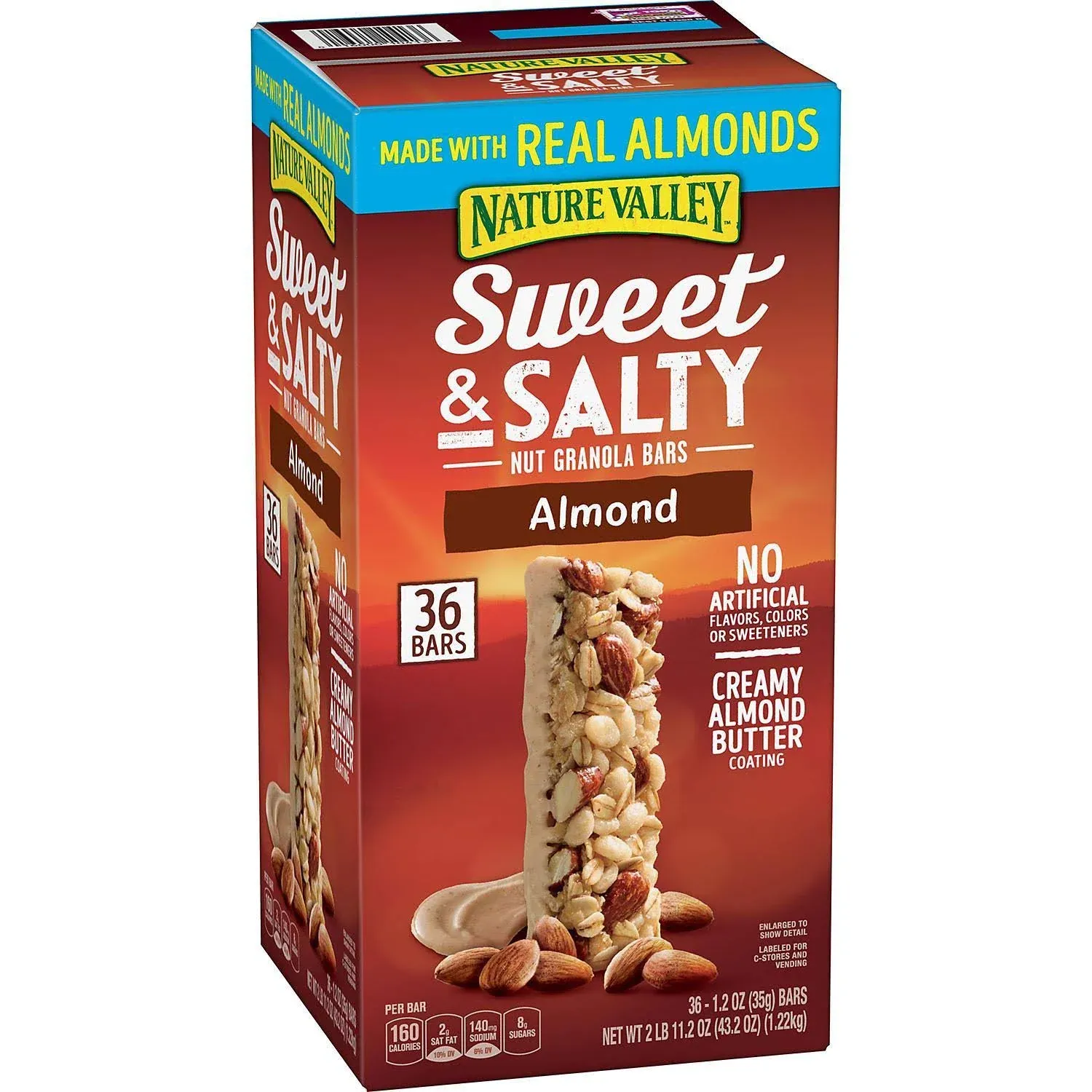 Nature Valley Nut Granola Bars, Almond, Sweet & Salty, 36 Pack - 36 pack, 1.2 oz bars