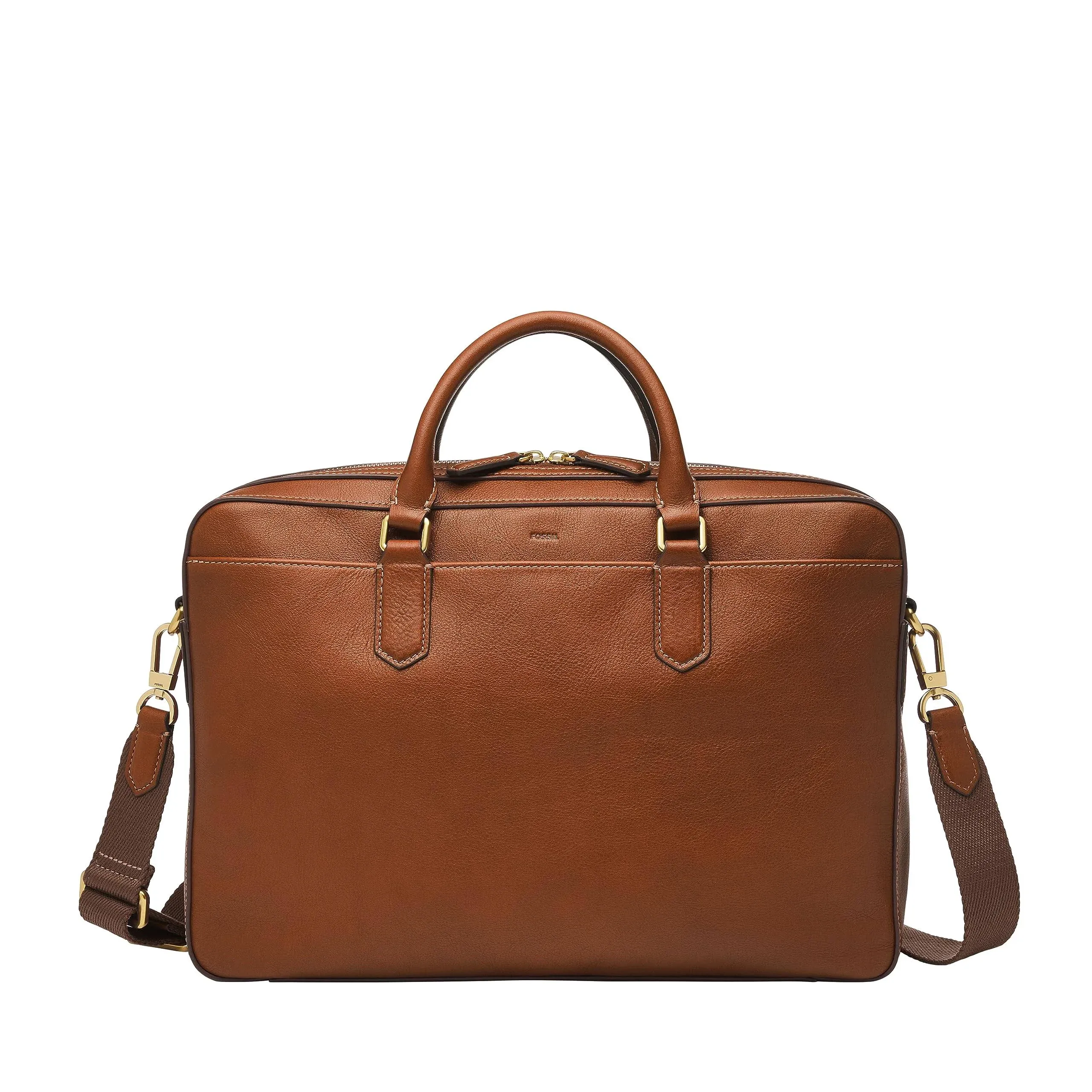 Fossil Men's Asher Leather Briefcase - Brown