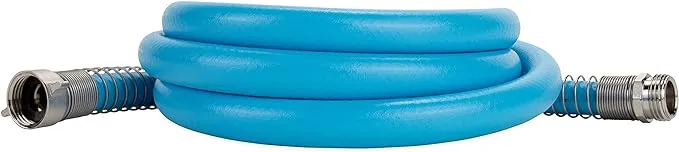 Camco EvoFlex 10-Foot Super Flexible Drinking Water Hose | 5/8-inch ID | Designed for Recreational Use | Blue (22592)