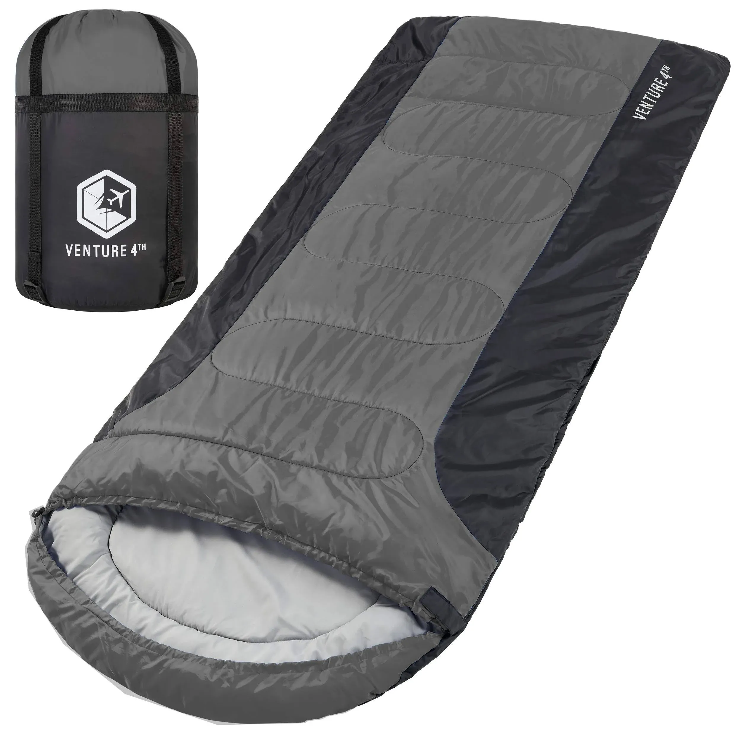 VENTURE 4TH Backpacking Sleeping Bag – XXL, Double and Single Sizes - Lightweight Warm & Cold Weather Sleeping Bags for Adults, Kids & Couples – Ideal for Hiking, Camping & Outdoor Adventures