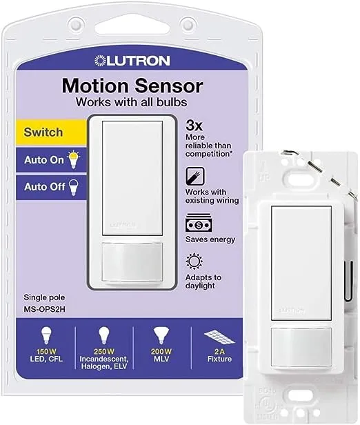 Interruptor con sensor de movimiento Maestro, 2 A, unipolar, blanco (MS-OPS2H-WH)