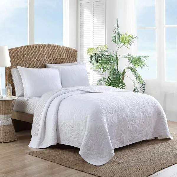 Tommy Bahama Solid Costa Sera Cotton Quilt, White, King