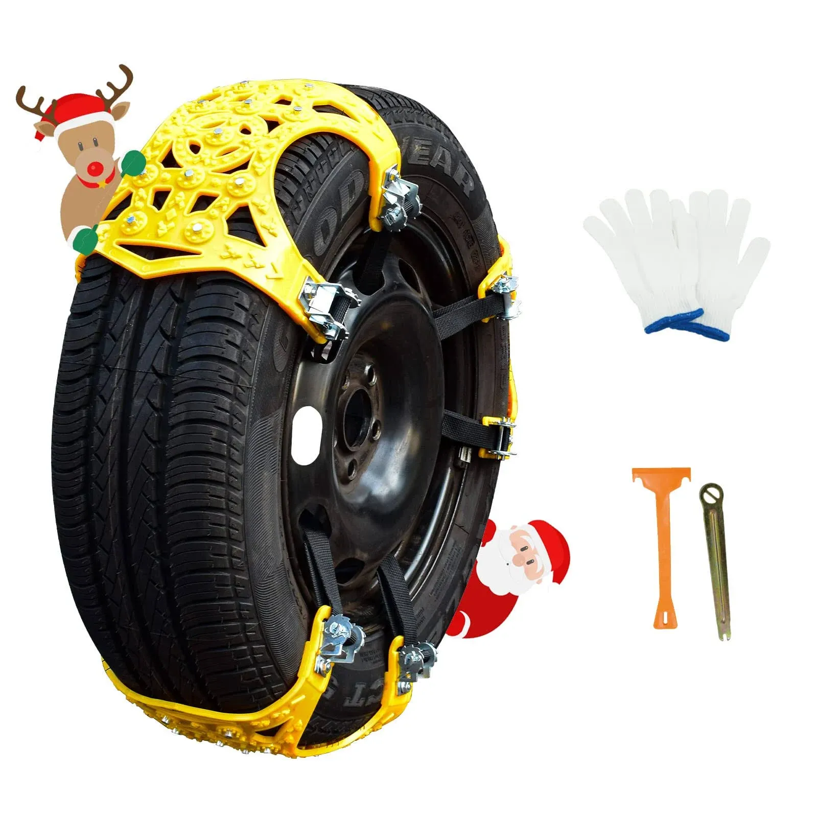 6 pcs Universal Car Snow Anti Slip Tire Chains Emergency for Cars SUV Trucks 6