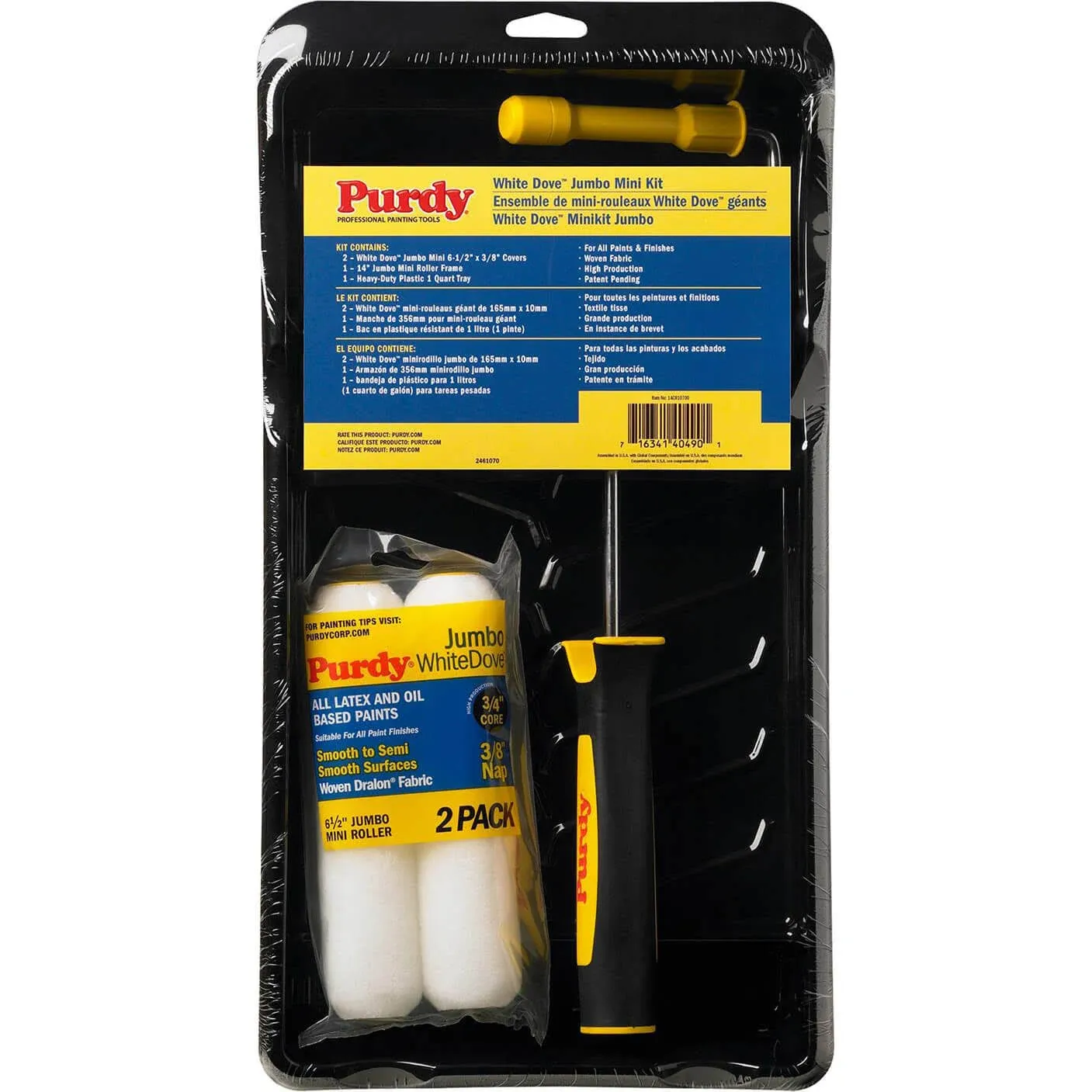 Purdy 14c810700 White Dove Jumbo Mini Paint Roller Kit, 6.5"