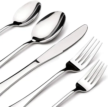 60 Piece Heavy Duty Stainless Steel Flatware Utensils Cutlery Set