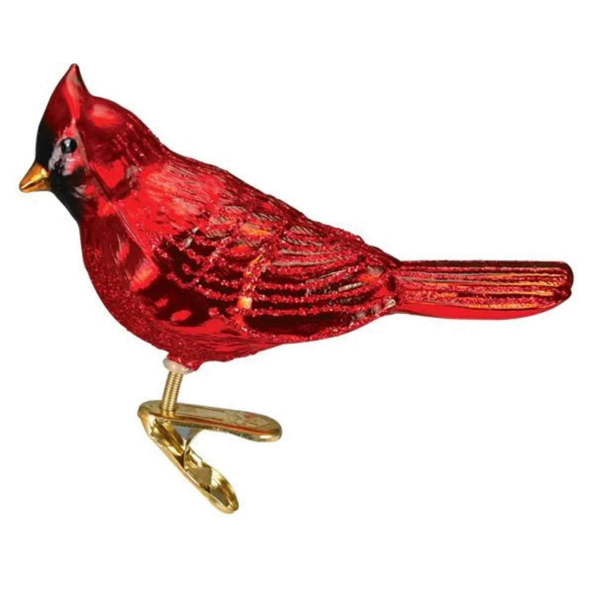 Old World Shiny Red Northern Cardinal Ornament