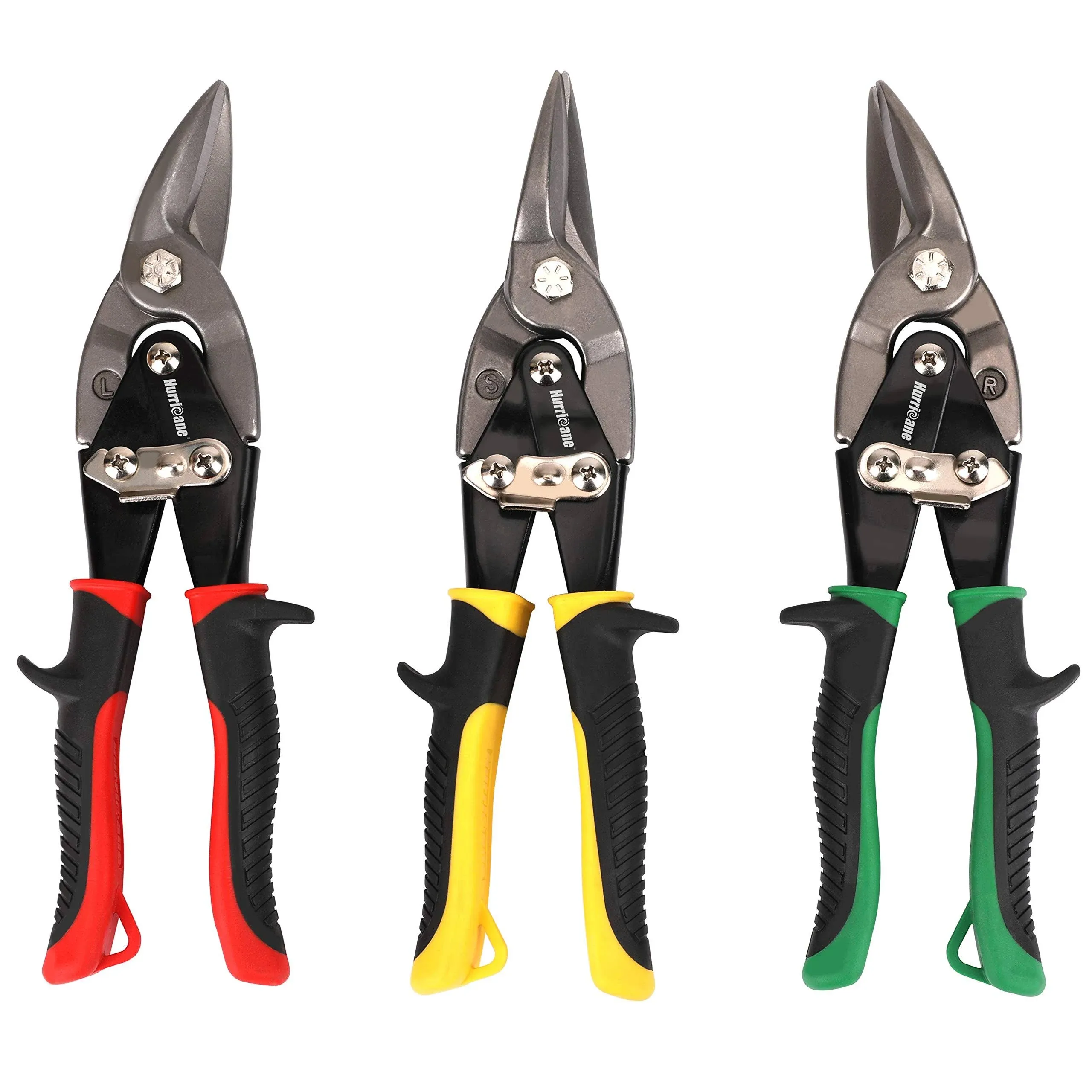 3 Pc Aviation Tin Snips Set, Metal Cutter Shear for Cut Sheet Metal, Chrome Vana