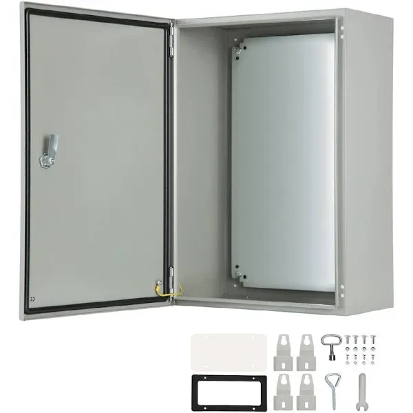 Electrical Enclosures 24”Hx16”Wx10”D NEMA 4X Steel Electrical Box w/Removable Inner Panel,Water & Dust Proof Ideal for Outdoor/Indoor Electrical Junction Box.