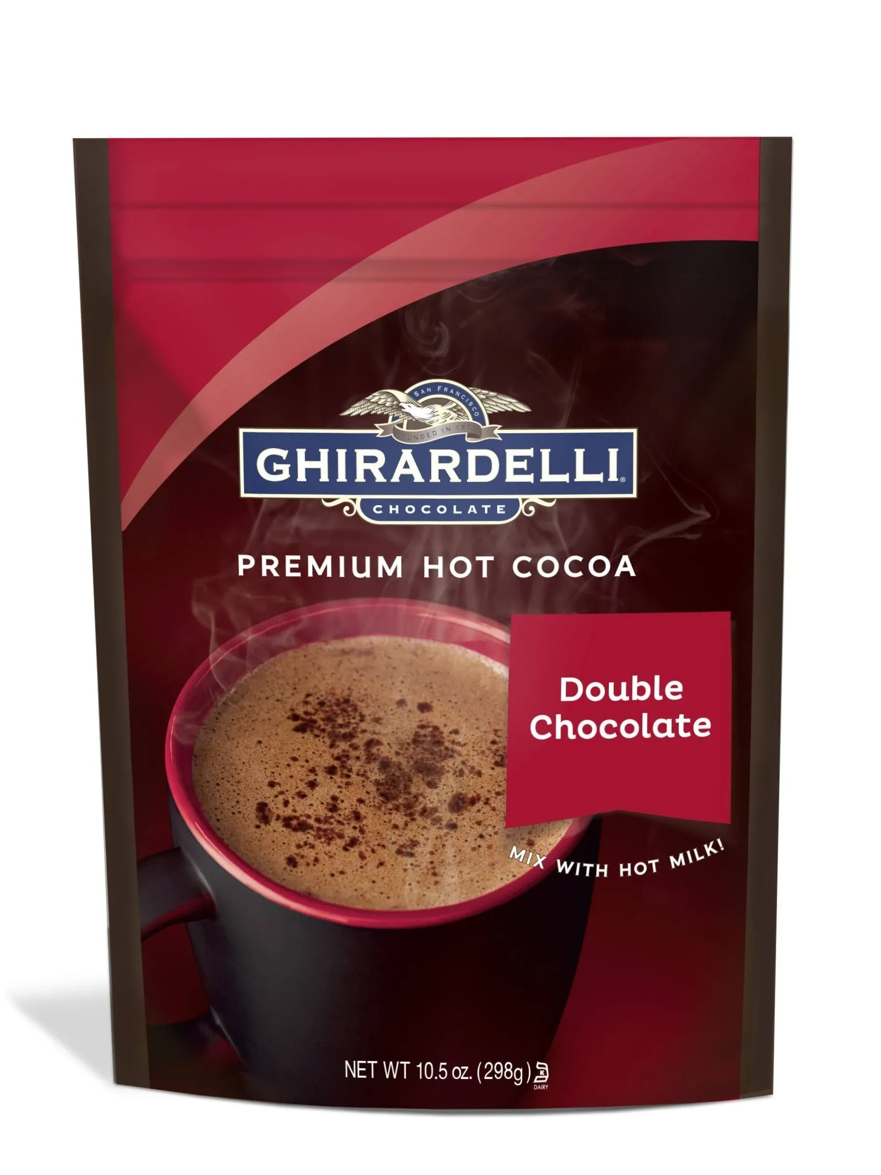 Ghirardelli Double Chocolate Premium Hot Cocoa, 10.5 Ounce -- 6 per case.