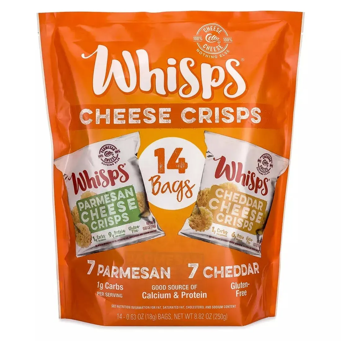 Cello Whisps Cheese Crisps Variety Pack - 14 bags, 0.63 oz each