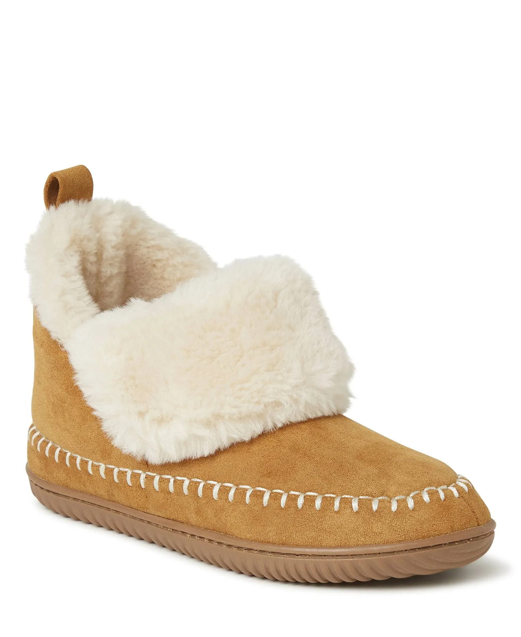 Dearfoams Women's Moritz Indoor/Outdoor Cozy Bootie Camping Furry Slipper