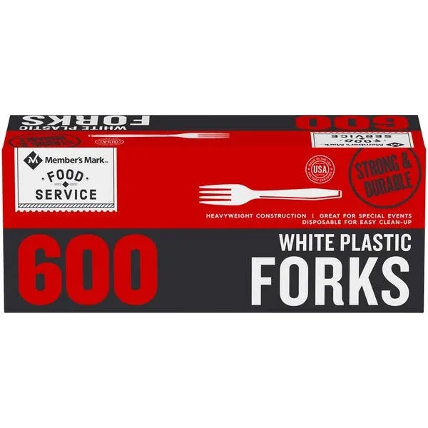 Member's Mark White Plastic Forks (600 Count)