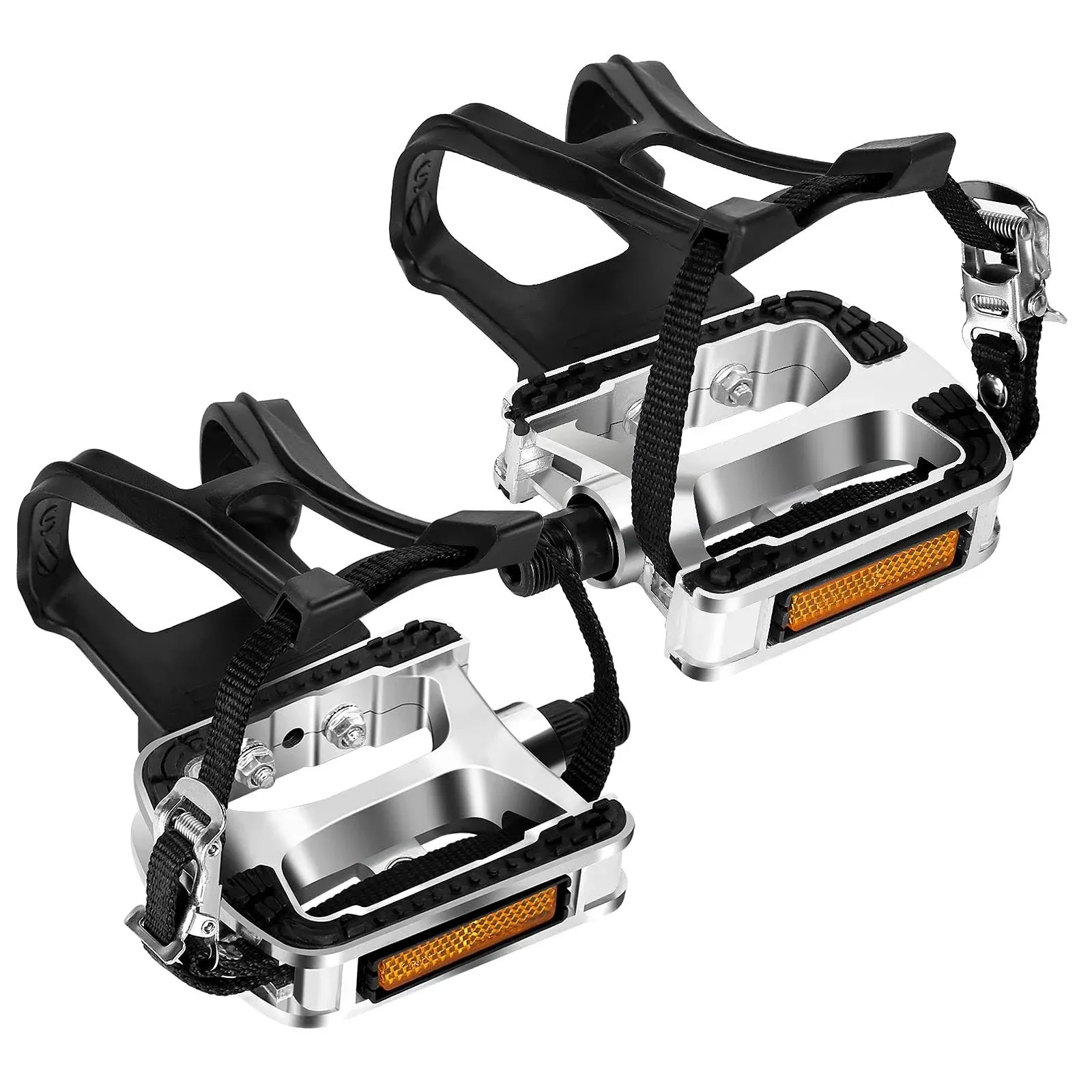 VIEWALL Bike Pedals 9/16" Mountain Bike Pedals for Outdoor Cycling Pedals and Spin Bike Pedals for Indoor Exercise Bike, Replacement Aluminum Alloy Bicycle Pedals MTB Anti-Slip Road Bike Pedals