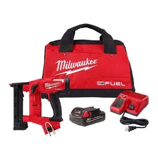 Milwaukee 2749-21CT Stapler Kit, Tool Only, 1/4 in W Crown, 3/8 to 1-1/2 in L Leg, Narrow Crown Staple