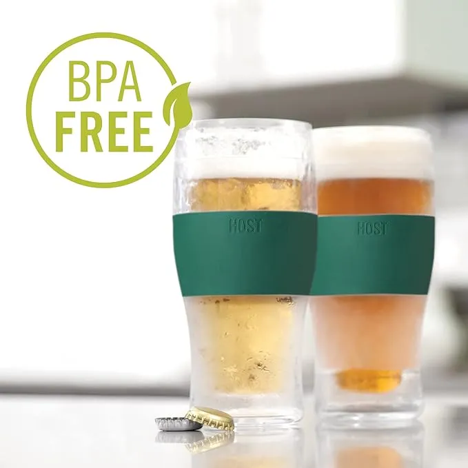 Beer Freeze Cooling Cups in Green (Set of 2) by Host