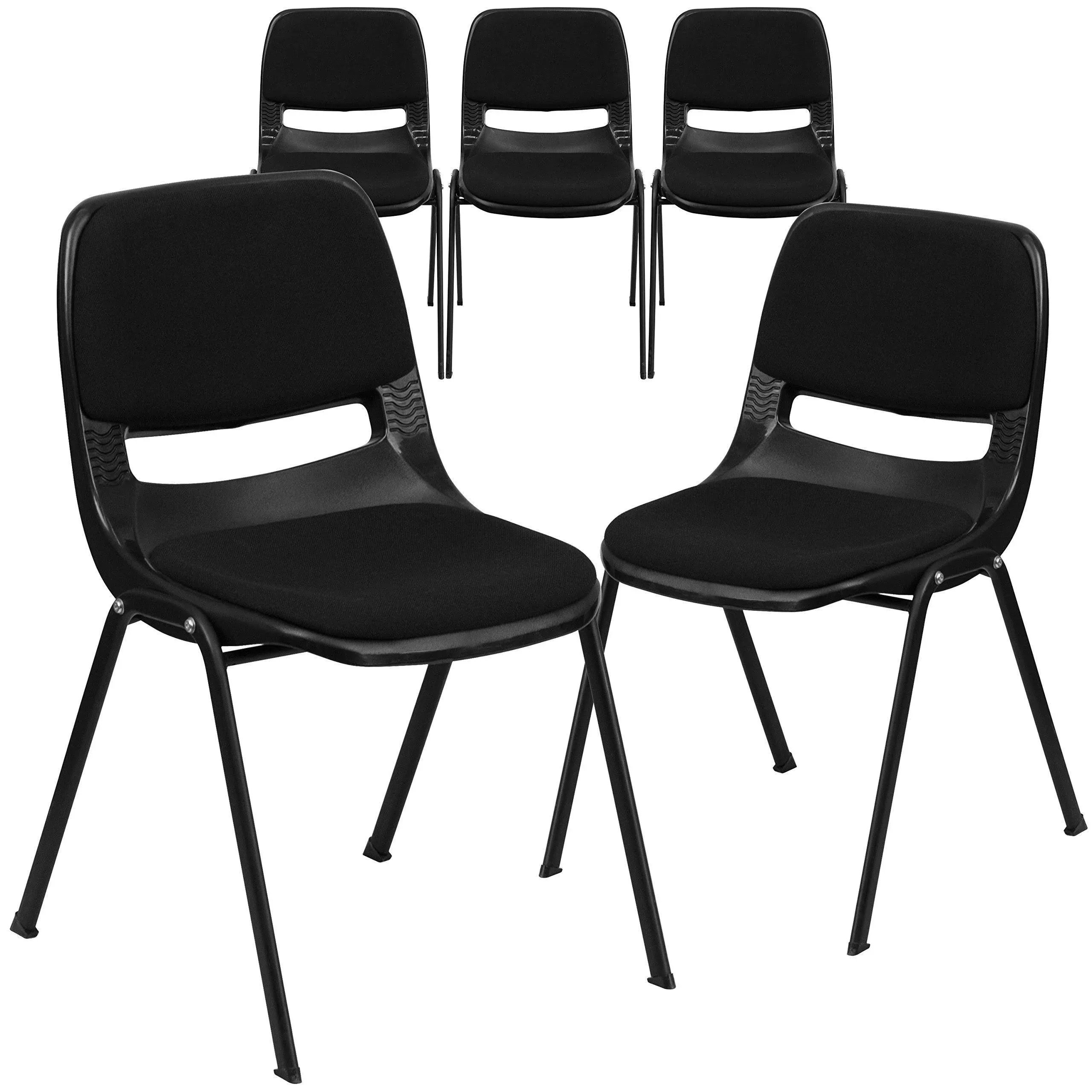 Flash Furniture Hercules Series 880 lb. Capacity Black Ergonomic Shell Stack Chair Frame