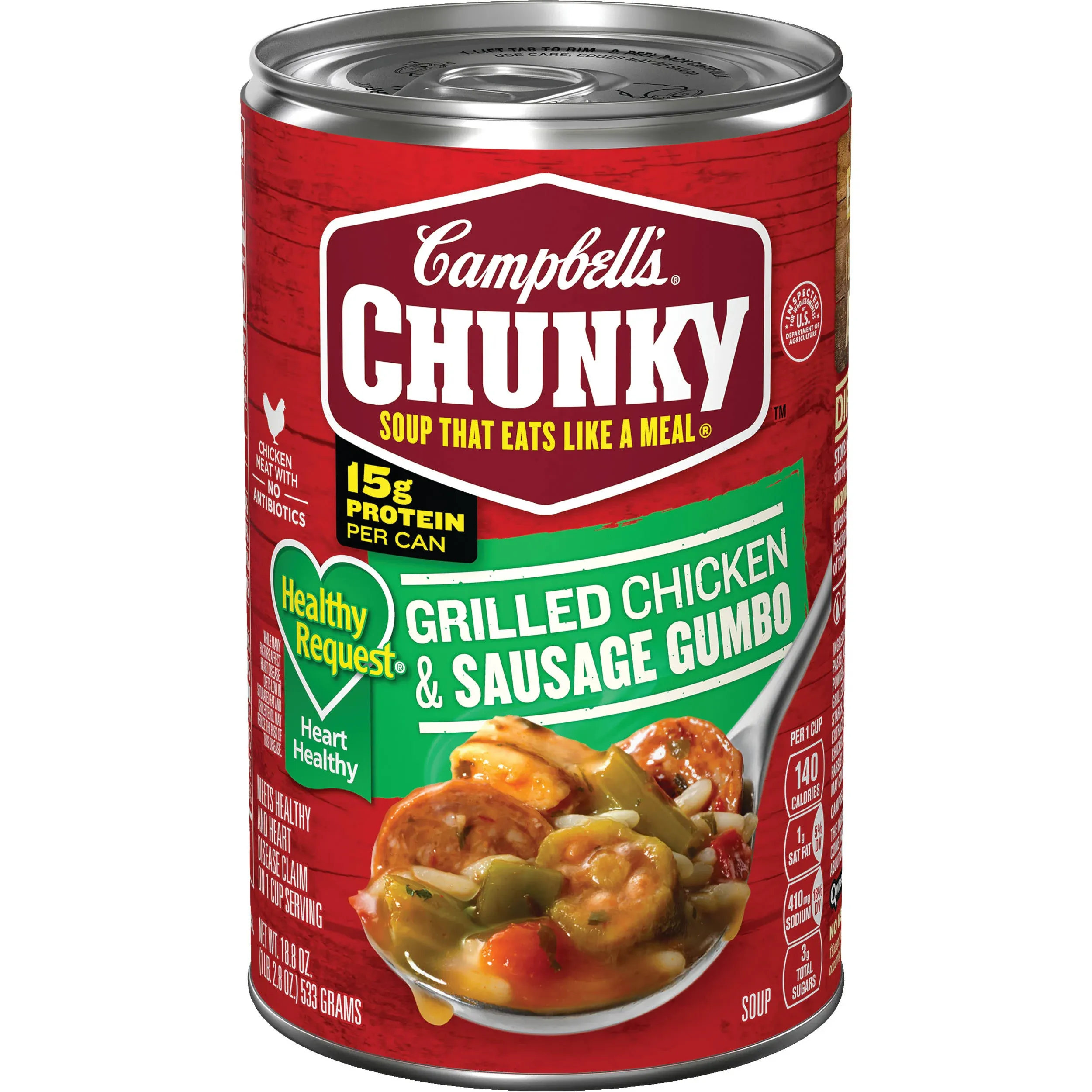 Campbell's Chunky Healthy Request Grilled Chicken & Sausage Gumbo, 18.8 oz.