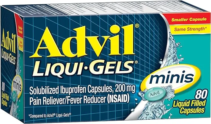 Advil Liqui Gels Minis Pain Reliever 80 Liquid Filled Capsules