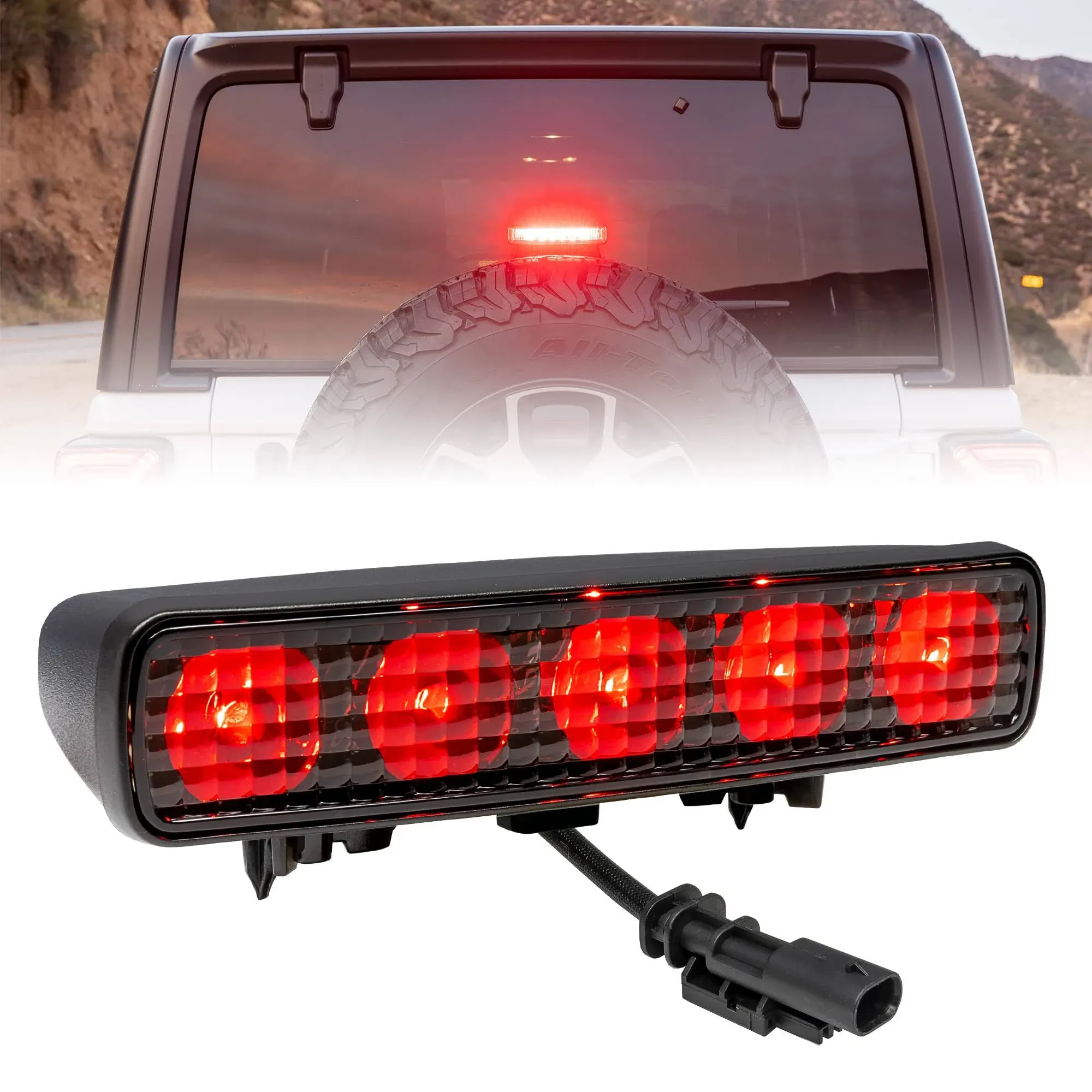 True Mods LED Third Brake Light Replacement for Jeep 2018+ Wrangler JL [Smoked ...