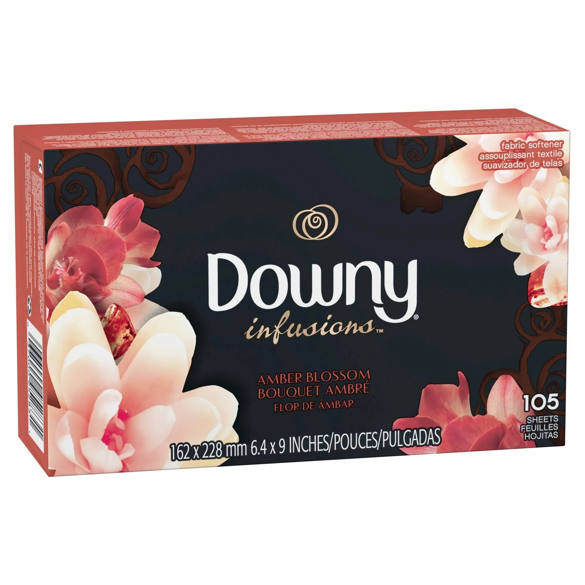 Downy Infusions Bliss Dryer Sheets, Sparkling Amber & Rose - 105 sheets