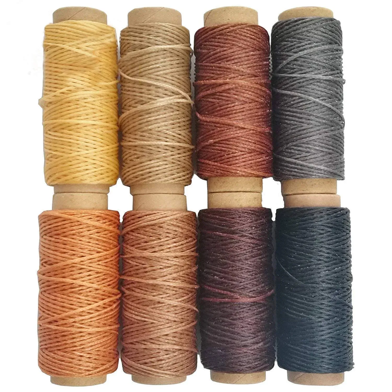 JANYUN 264 Yards 150D Leather Sewing Waxed Thread Cord for Leather Craft DIY 1mm Diameter 8 Colors Sewing Thread Cord,Each of 33 Yards (Color A)