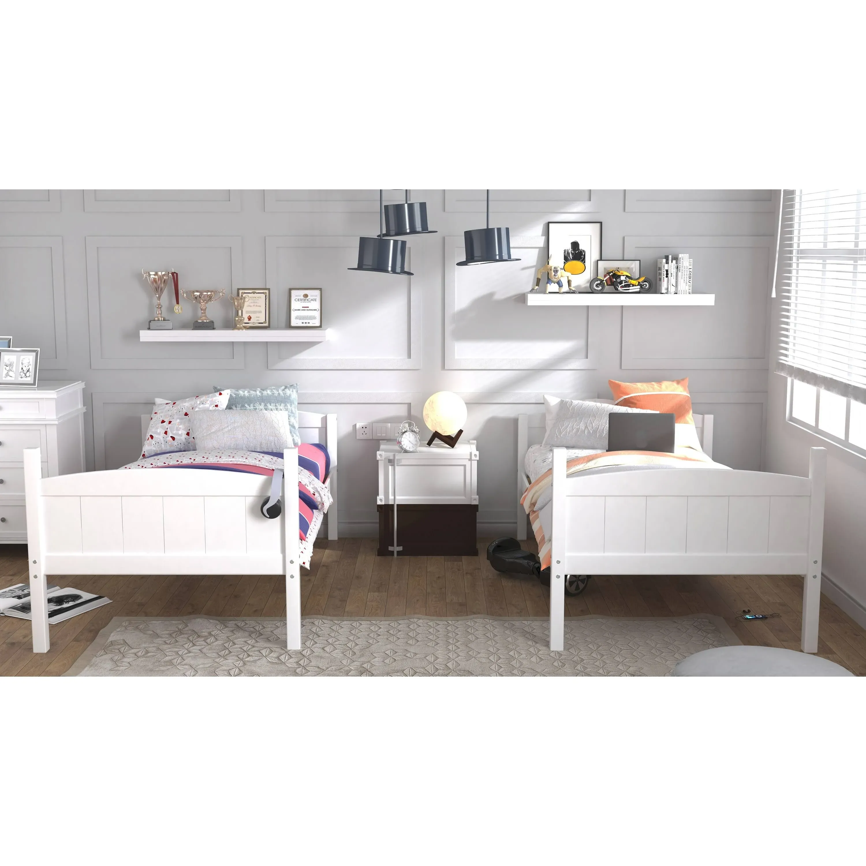 Hillsdale Alexis Wood Arch Twin Over Twin Bunk Bed