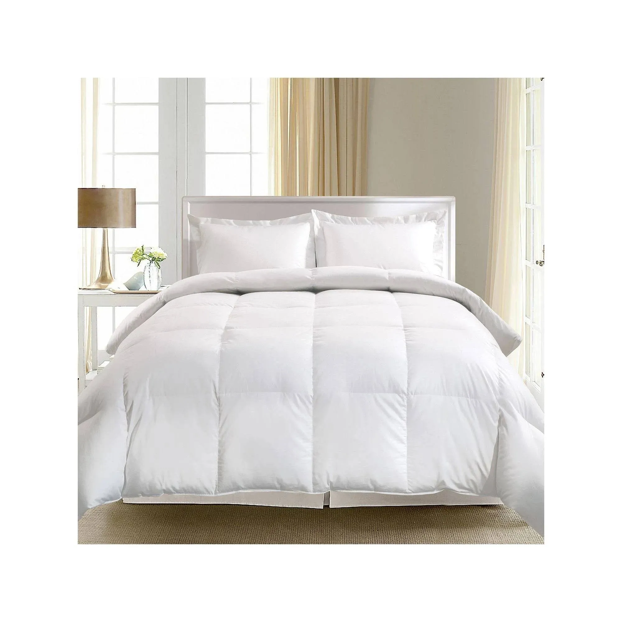 Blue Ridge European White Goose Down 1000 Thread Count Cotton Comforter, King - White