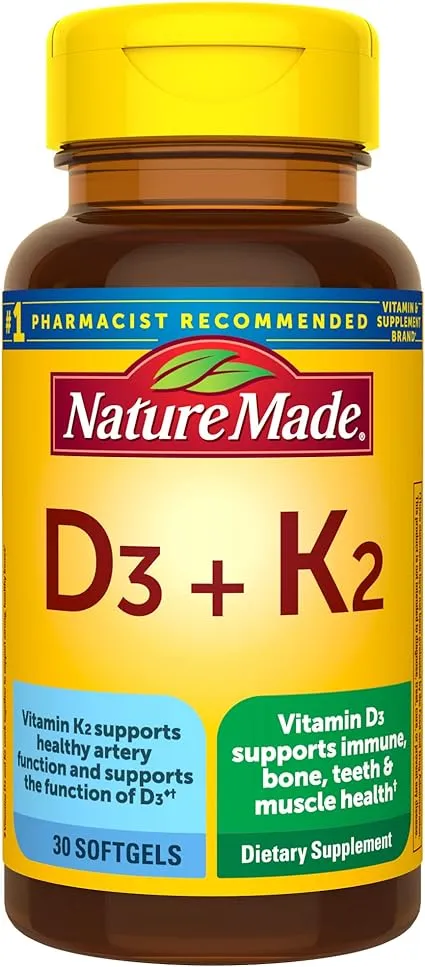 Nature Made D3+K2 Supplement Tablets - 30ct