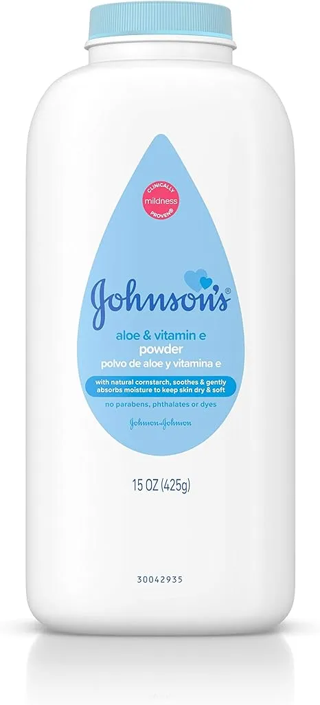 Johnson's Baby Powder Cornstarch Aloe & Vitamin E 15 oz