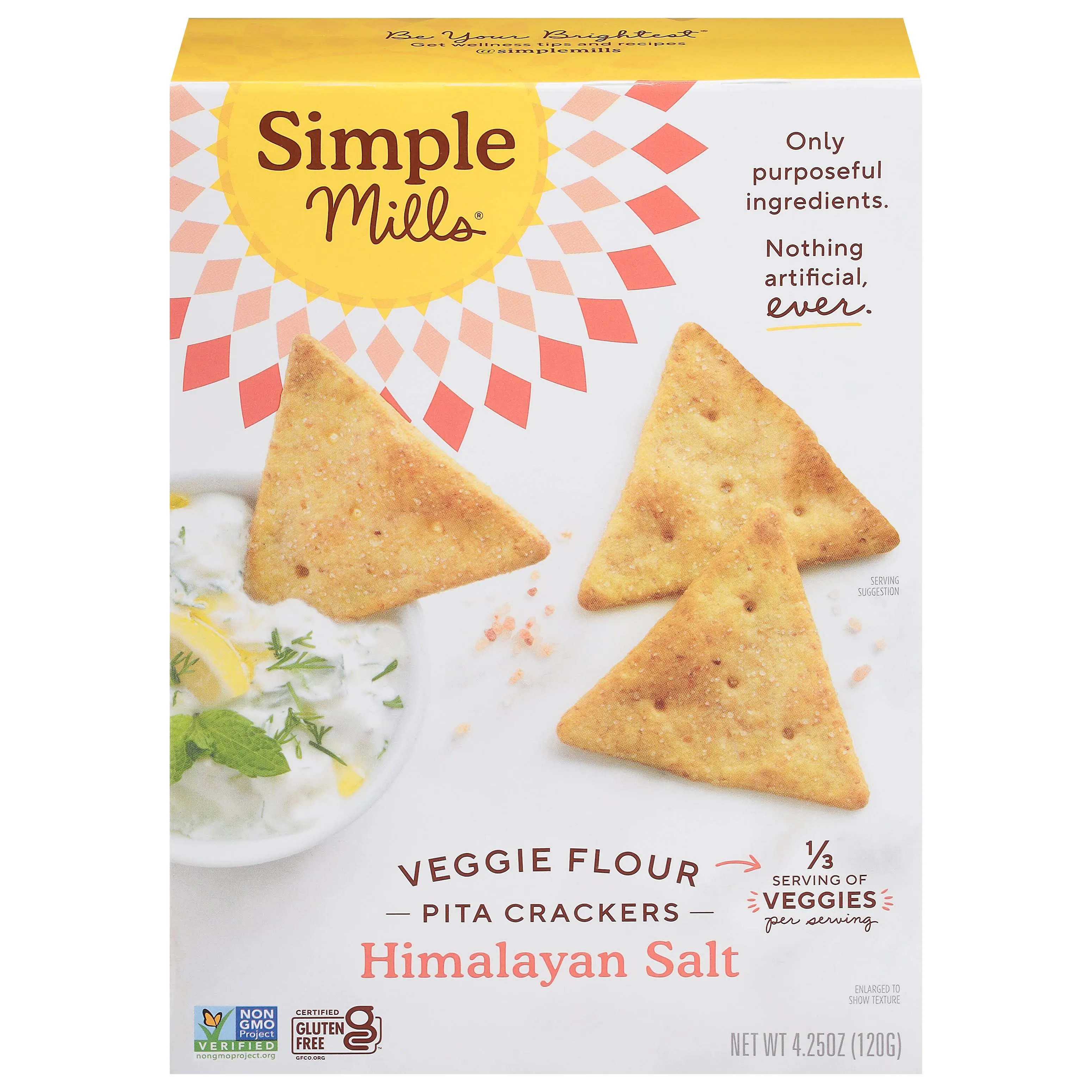 Simple Mills Crackers, Veggie Pita, Himalayan Salt - 4.25 oz