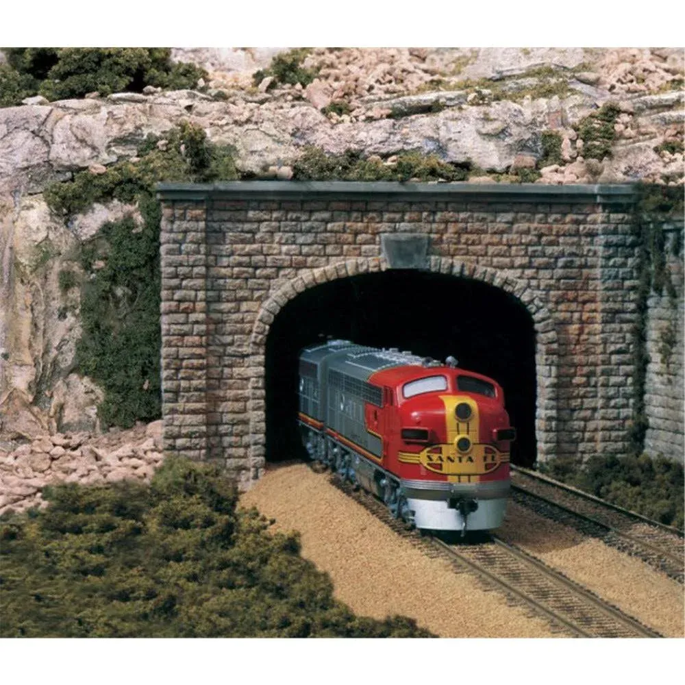 Woodland Scenics C1157 N-Scale Double Track Tunnel Portal, Cut Stone (2)