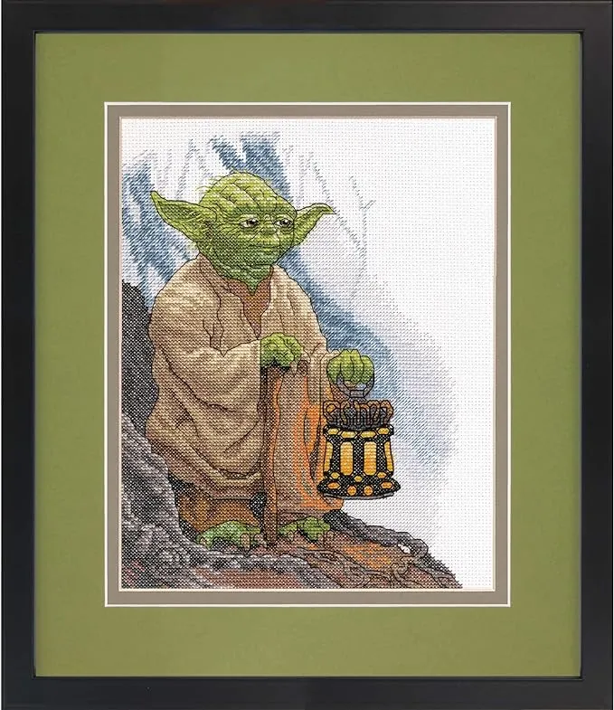 Dimensions 70-35392 Yoda Counted Cross Stitch Kit, 14 White Aida, 8'' x 10'