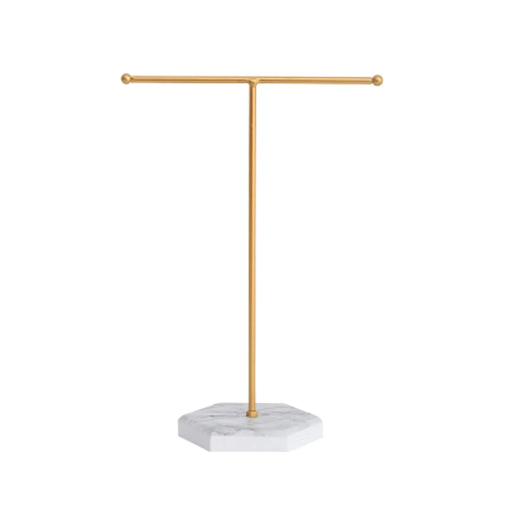 Jewelry Stand Display Necklace Holder T-Bar Plated Metal Tabletop Jewelry Organi