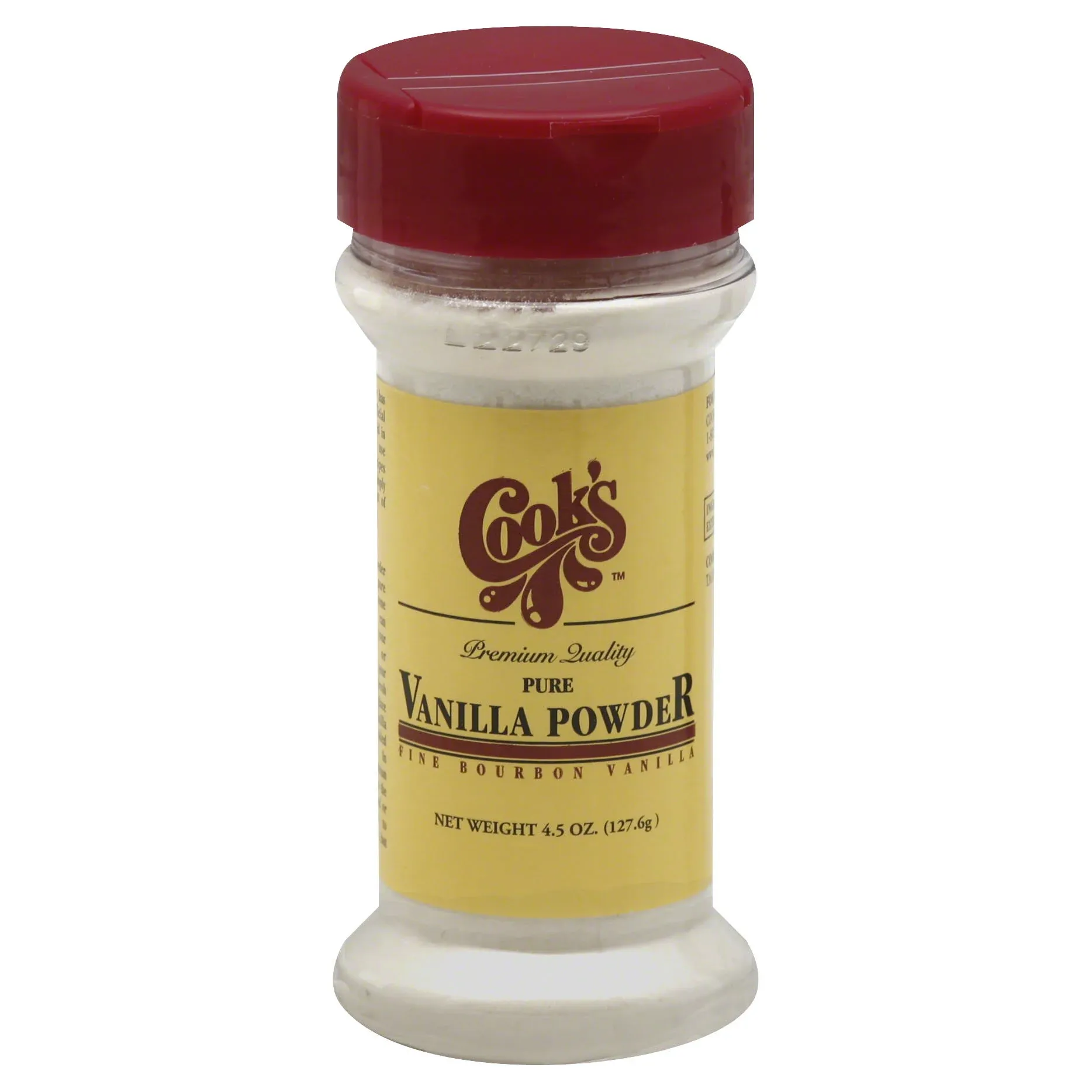 Cook’s, Pure Vanilla Powder, World’s Finest Gourmet Fresh Premium Vanilla, 4.5 o