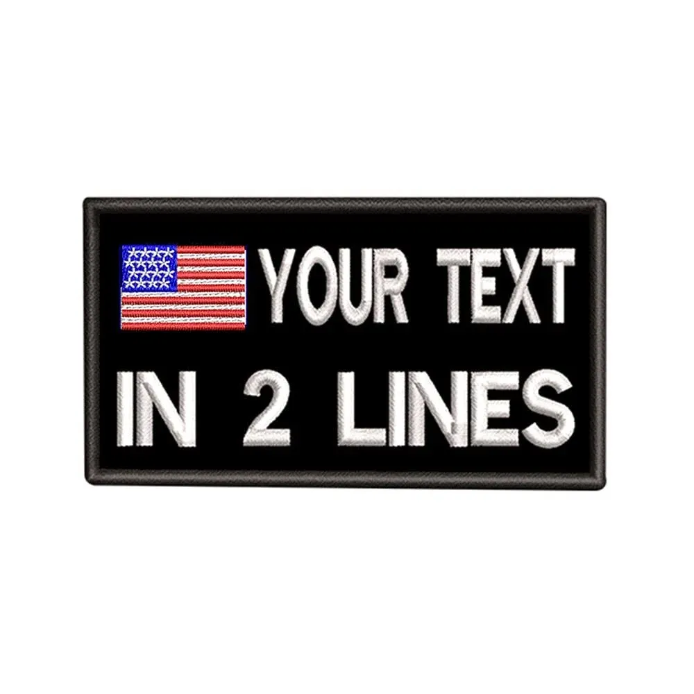 Custom Tactical Name Patches, 3.5"W x 2"H Personalized USA Flag Badge Military ...