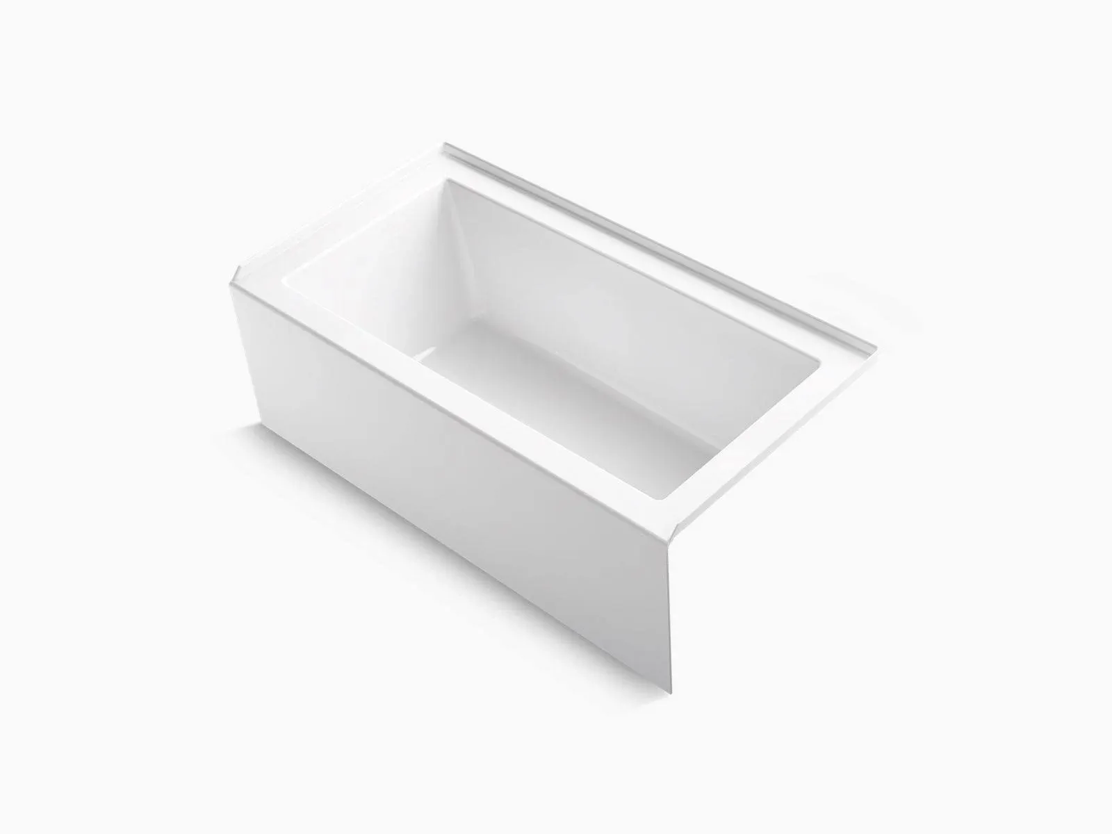 KOHLER K-1957-RA-0 Underscore Rectangle 60-Inch x 32-Inch Alcove Bath, Integral Flange and Right-Hand Drain, White