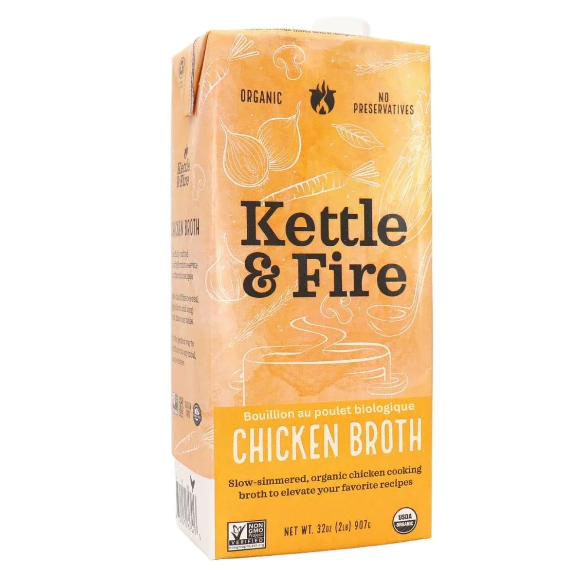 Kettle & Fire Broth, Organic, Chicken - 32 oz