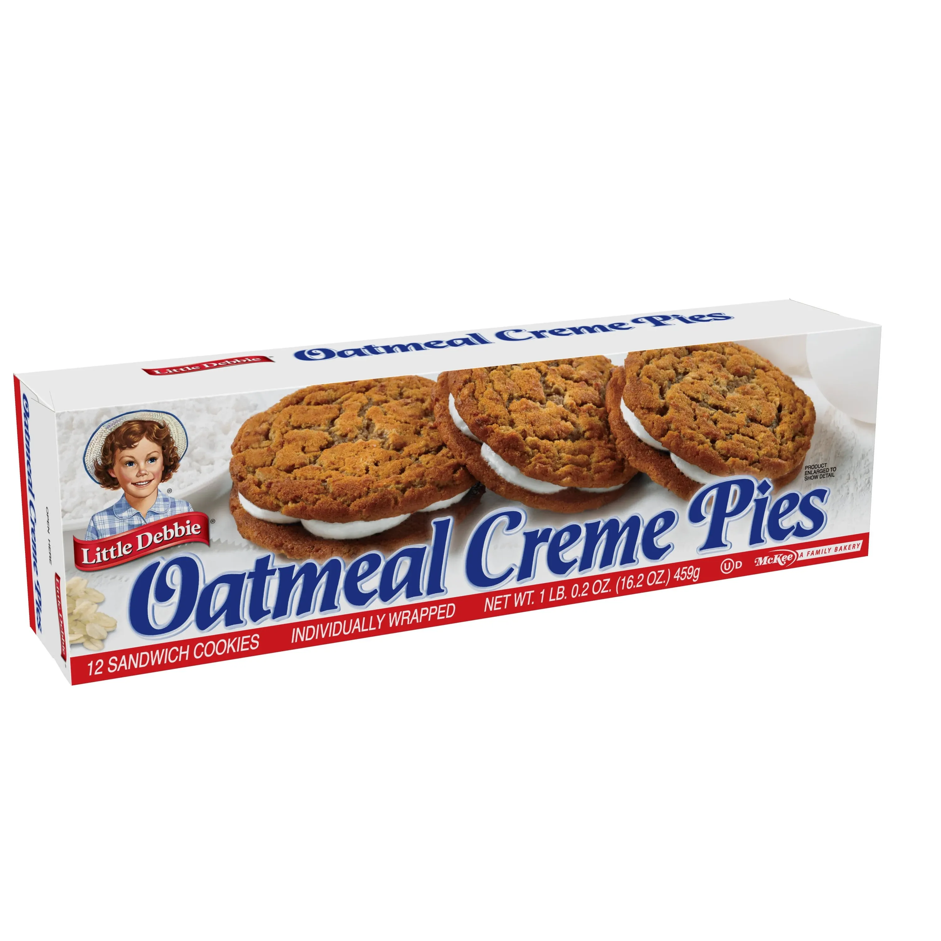 Little Debbie Sandwich Cookies, Oatmeal Creme Pies - 12 cookies [1 lb 0.2 oz (16 ...