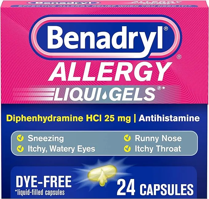 Benadryl Allergy Relief, 25 mg, Liqui-Gels - 24 count