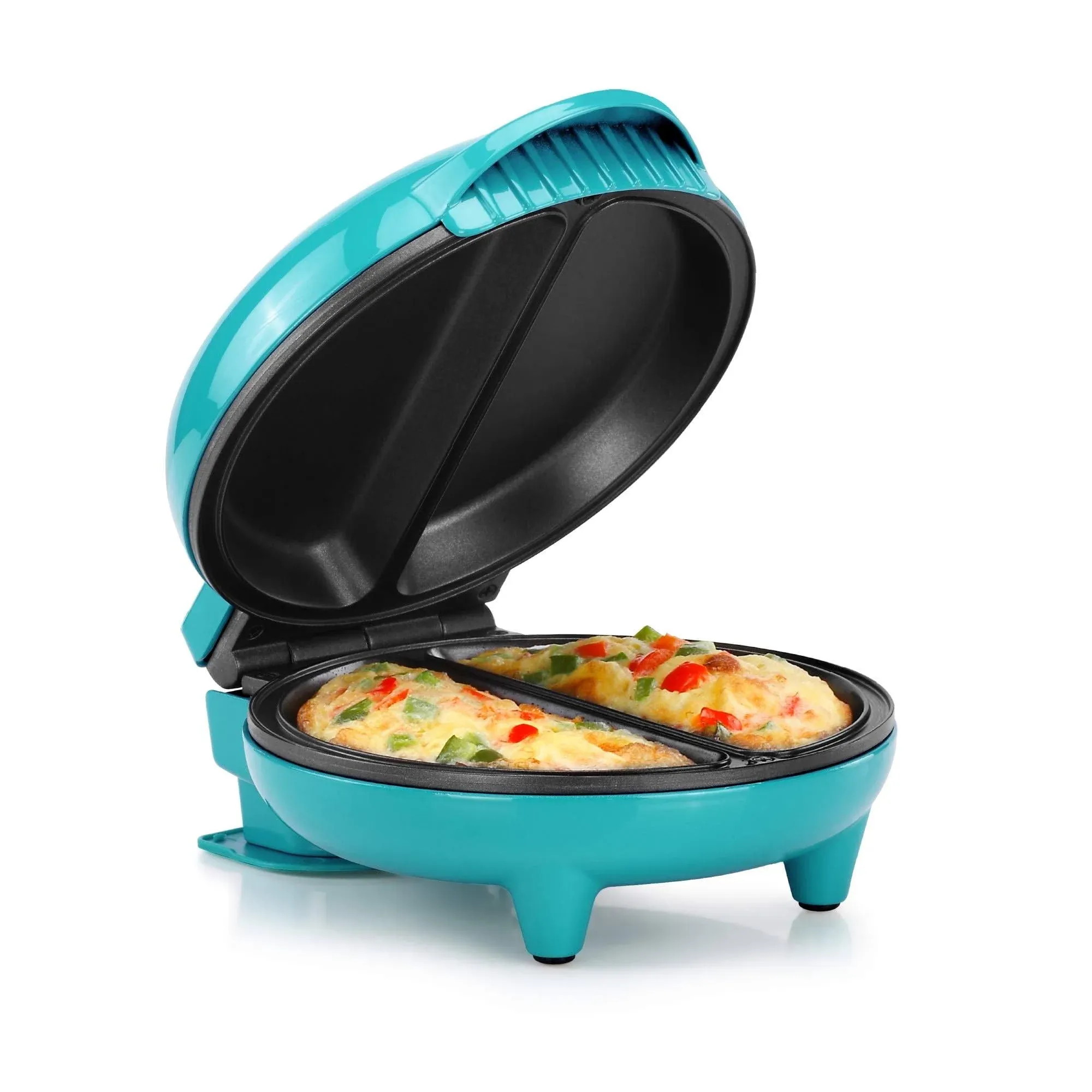 Holstein Housewares 2-Section Omelet Maker, Teal Stainless Steel