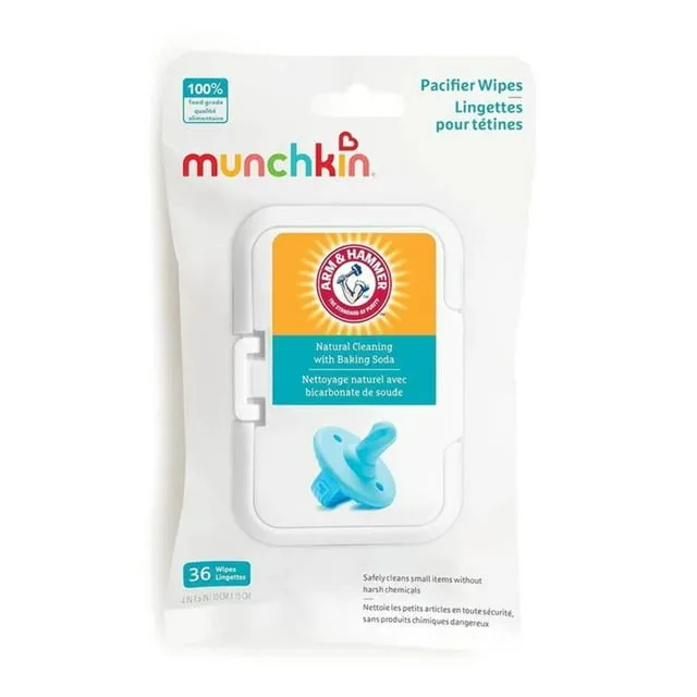 Munchkin® Arm & Hammer Pacifier Wipes - Safely Cleans Baby and Toddler Essentials, 2 Pack, 72 Wipes