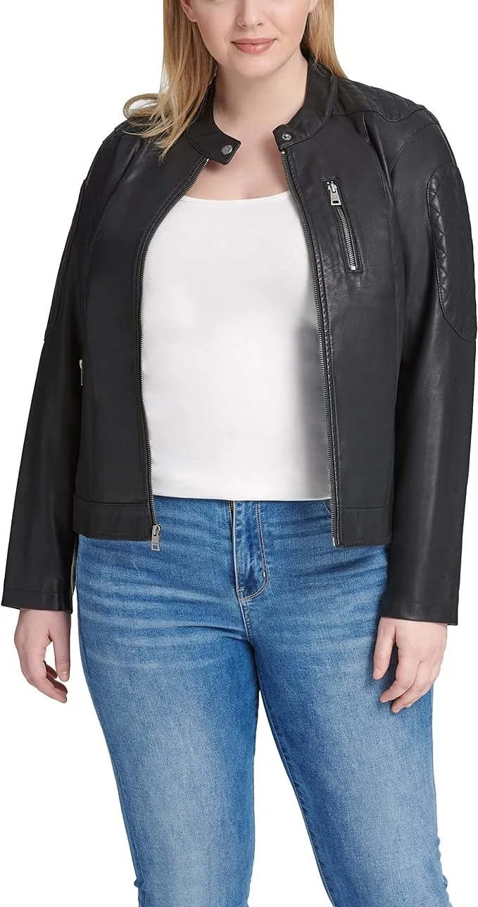 Levi's Women's Faux Leather Motocross Racer Jacket (Standard and Plus)