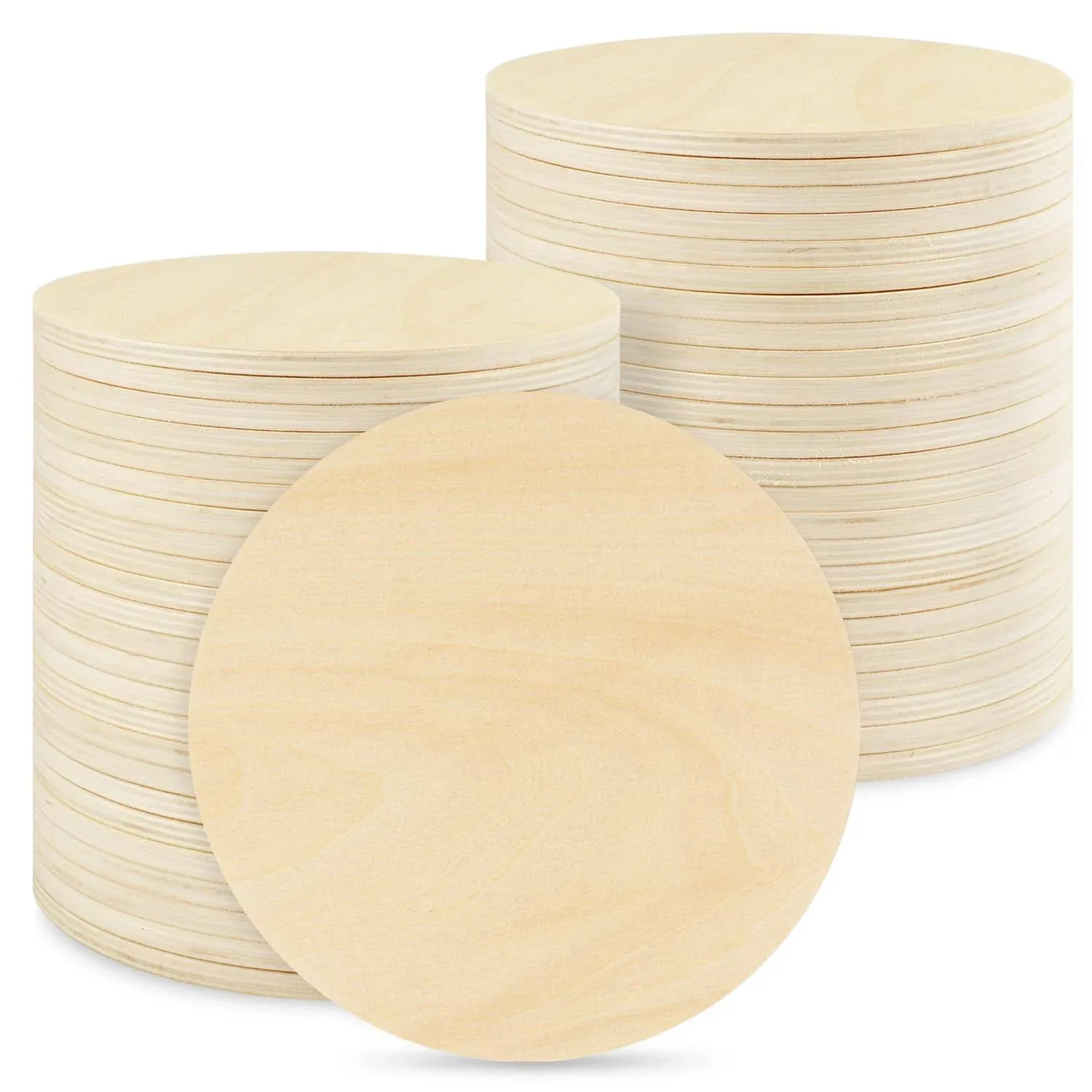 20 PCS 8 Inch Unfinished Wood Circles, Thickness 6 mm, Wooden Rounds for Crafts, Wood Discs for DIY Painting Decorations, Weddings and Parties,by GNIEMCKIN