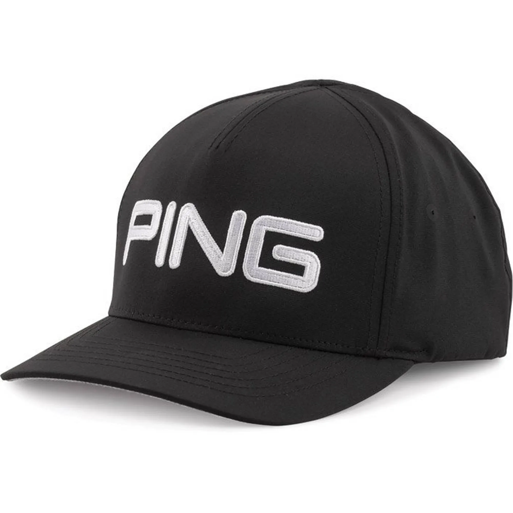 PING Men&#039;s Fitted Hat White Size S-M Embroidered Big Logo Nylon Blend